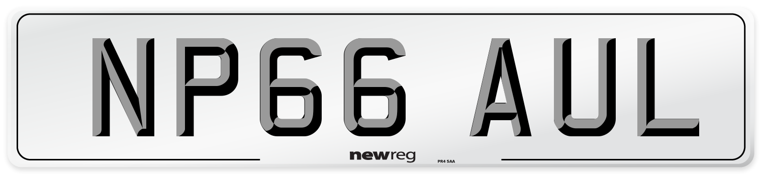 NP66 AUL Number Plate from New Reg